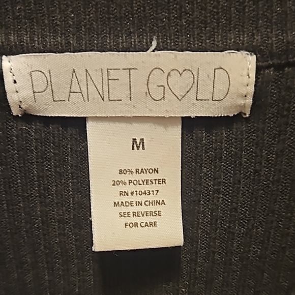 Planet Gold Black Ribbed Knee-Length Bodycon Dress - Picture 2 of 3